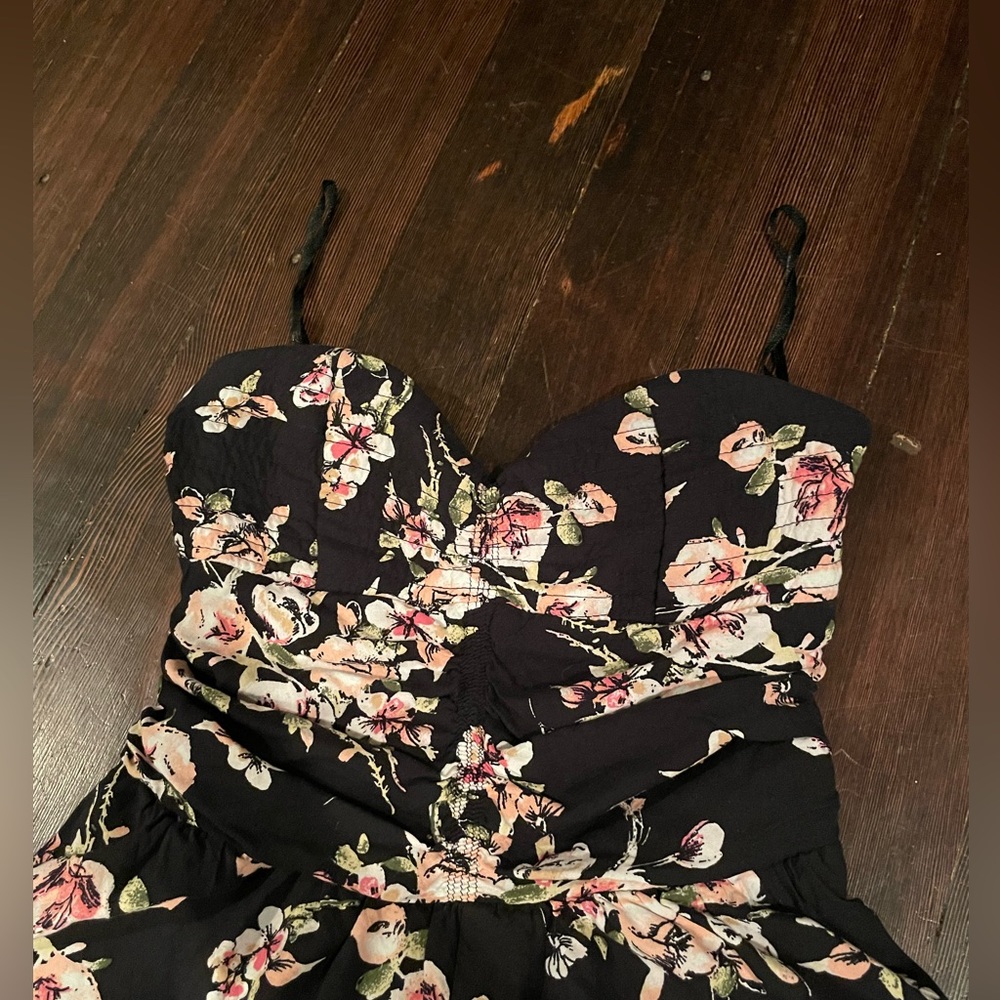 Floral black jump suit